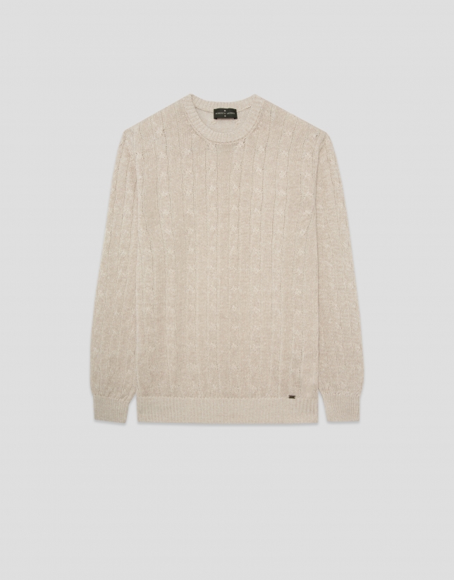 Jersey ochos punto algodón/lino beige