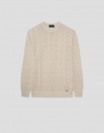 Jersey ochos punto algodón/lino beige