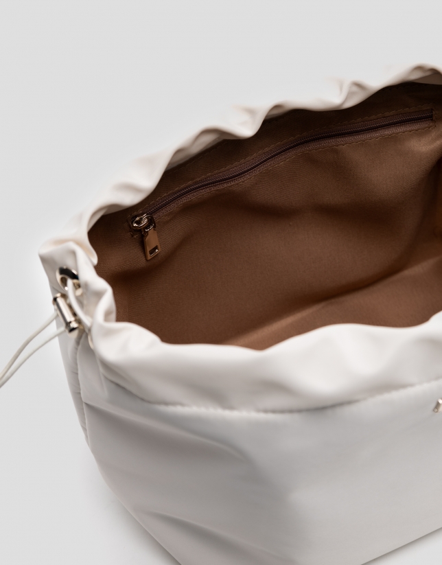 Beige nylon bag organiser