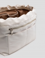 Beige nylon bag organiser