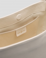 Valentina Hobo shoulder bag in ecru leather