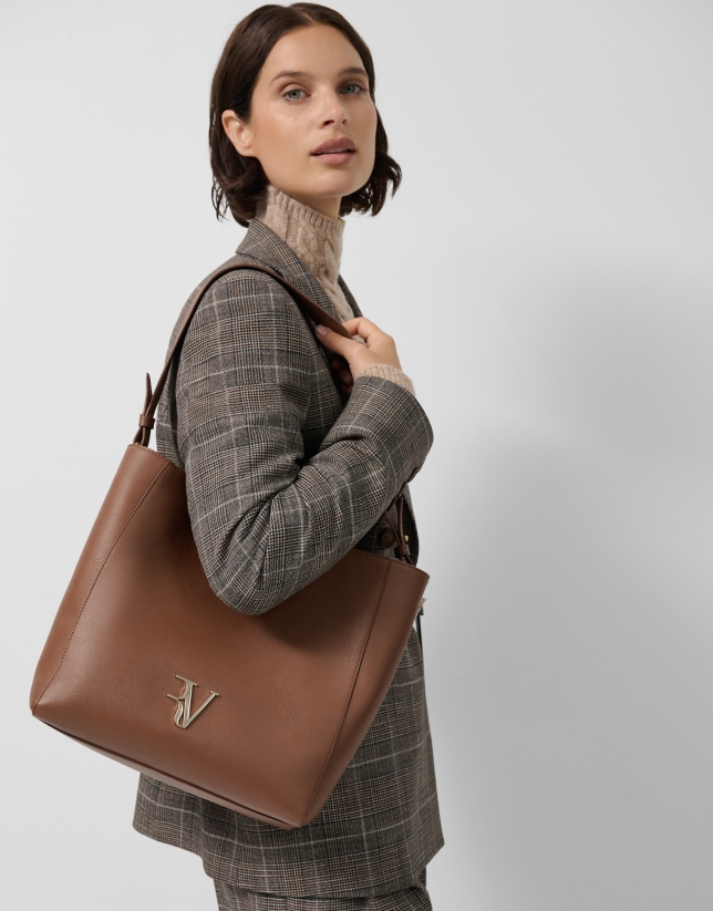 Valentina Hobo shoulder bag in leather