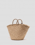 Cesta Tana Maxi fibras vegetales con flores bordadas