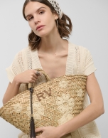 Cesta Tana Maxi fibras vegetales con flores bordadas