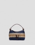 Beige and blue mini Margot handbag