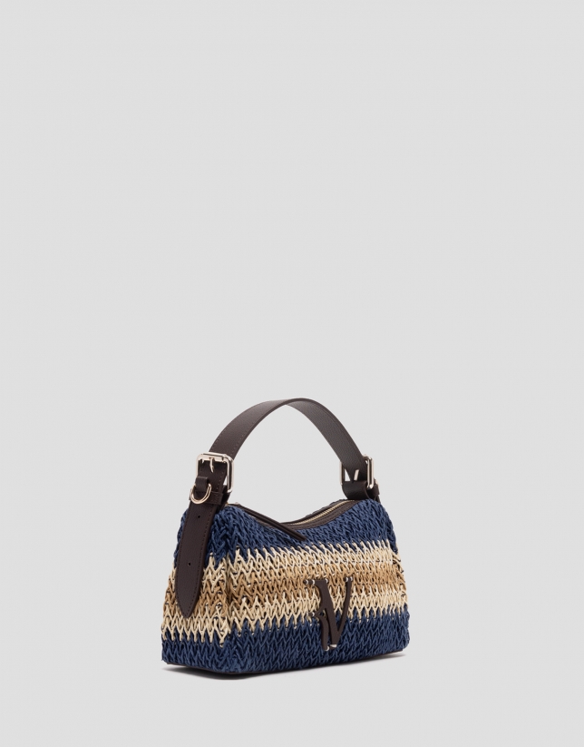 Beige and blue mini Margot handbag