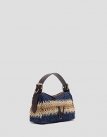 Beige and blue mini Margot handbag