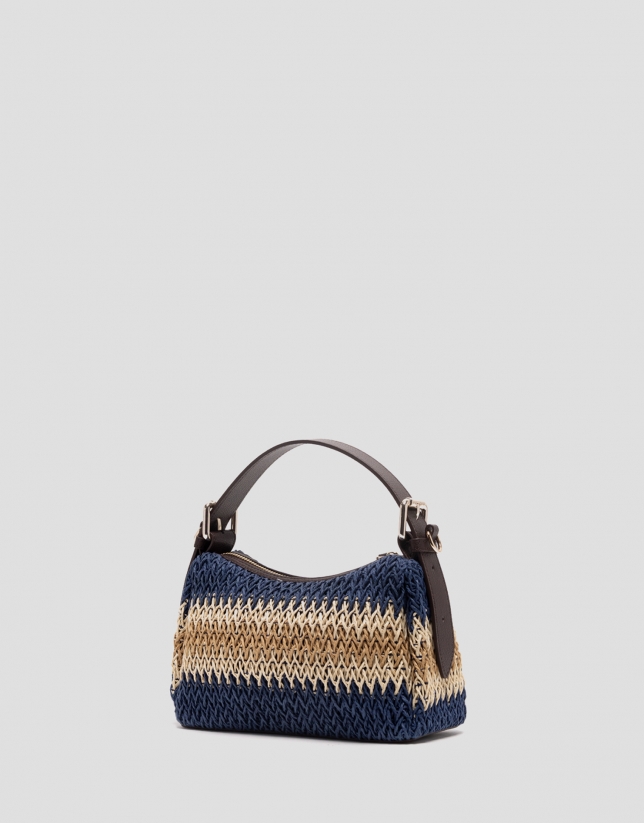 Beige and blue mini Margot handbag