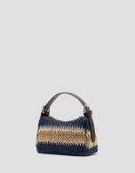 Beige and blue mini Margot handbag