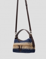 Beige and blue mini Margot handbag