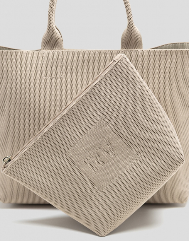 Nude knit Kendall satchel bag