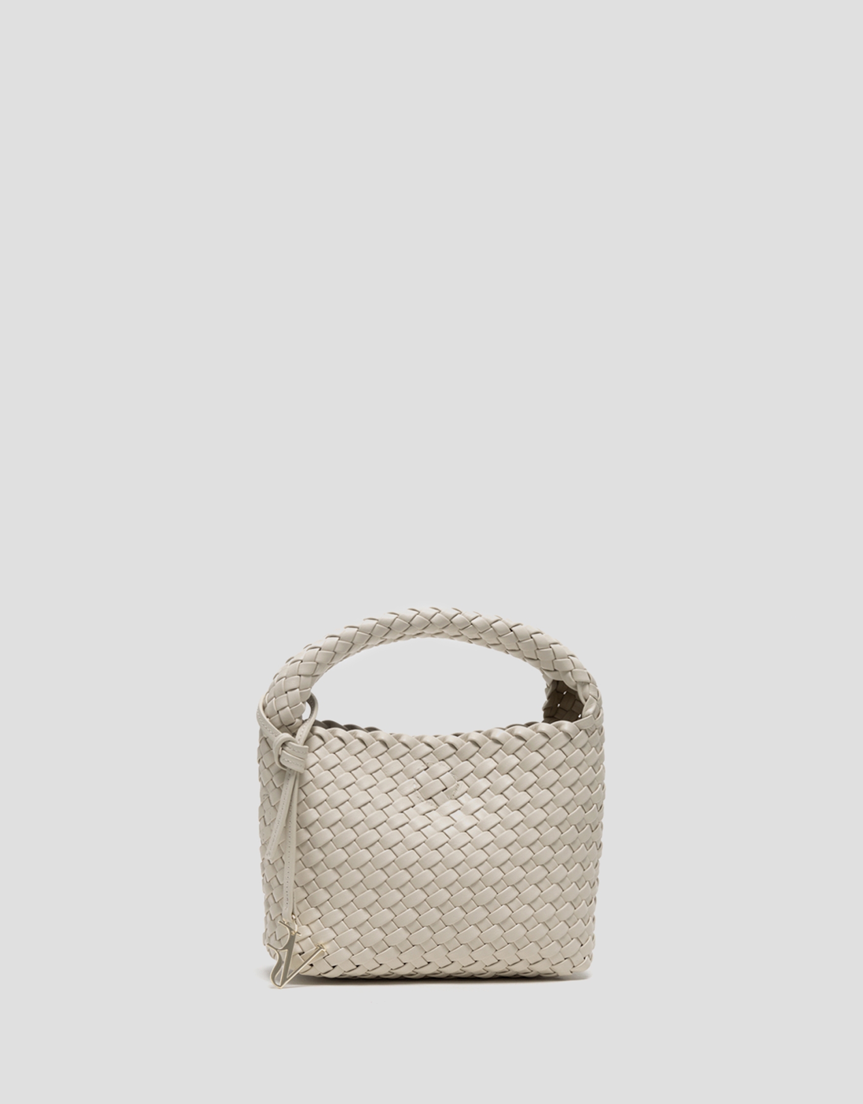 Beige Paula Clutch bag with braided leather 