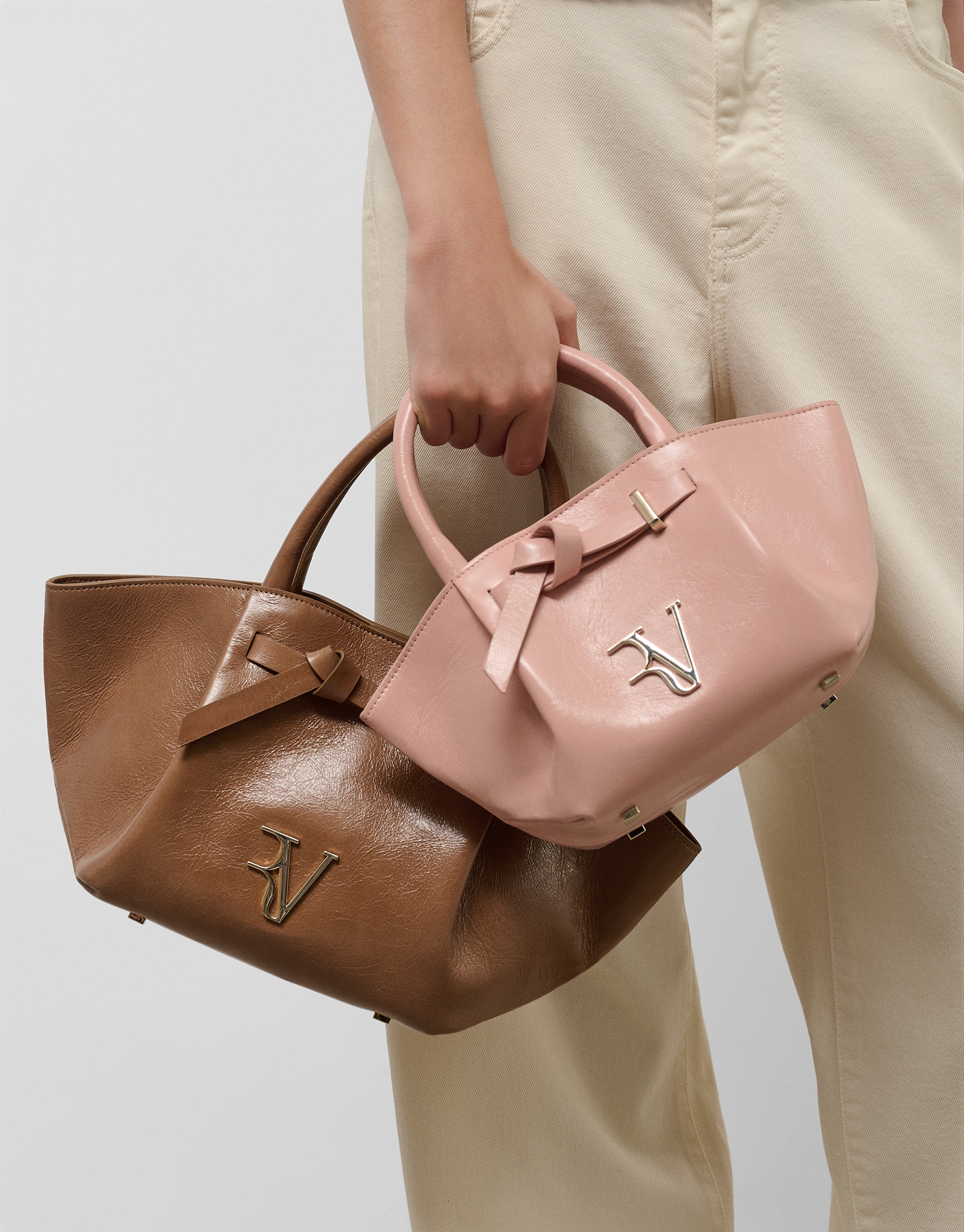Pink mini Ares leather handbag