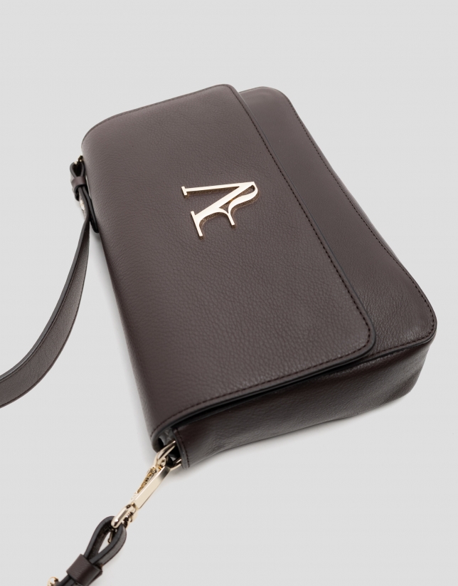 Valentina brown leather shoulder bag