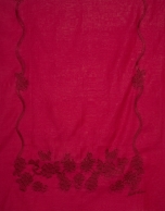 Pink silk and cotton scarf with embroidery