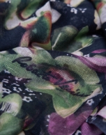 Fular mezcla algodón/lino estampado floral