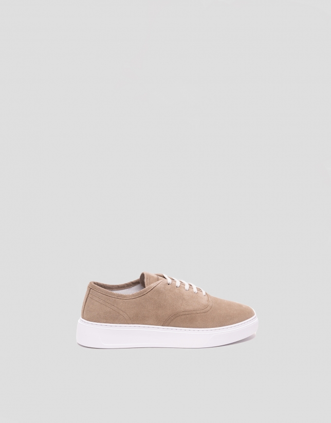 Mink split leather trainers