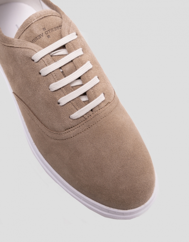 Mink split leather trainers