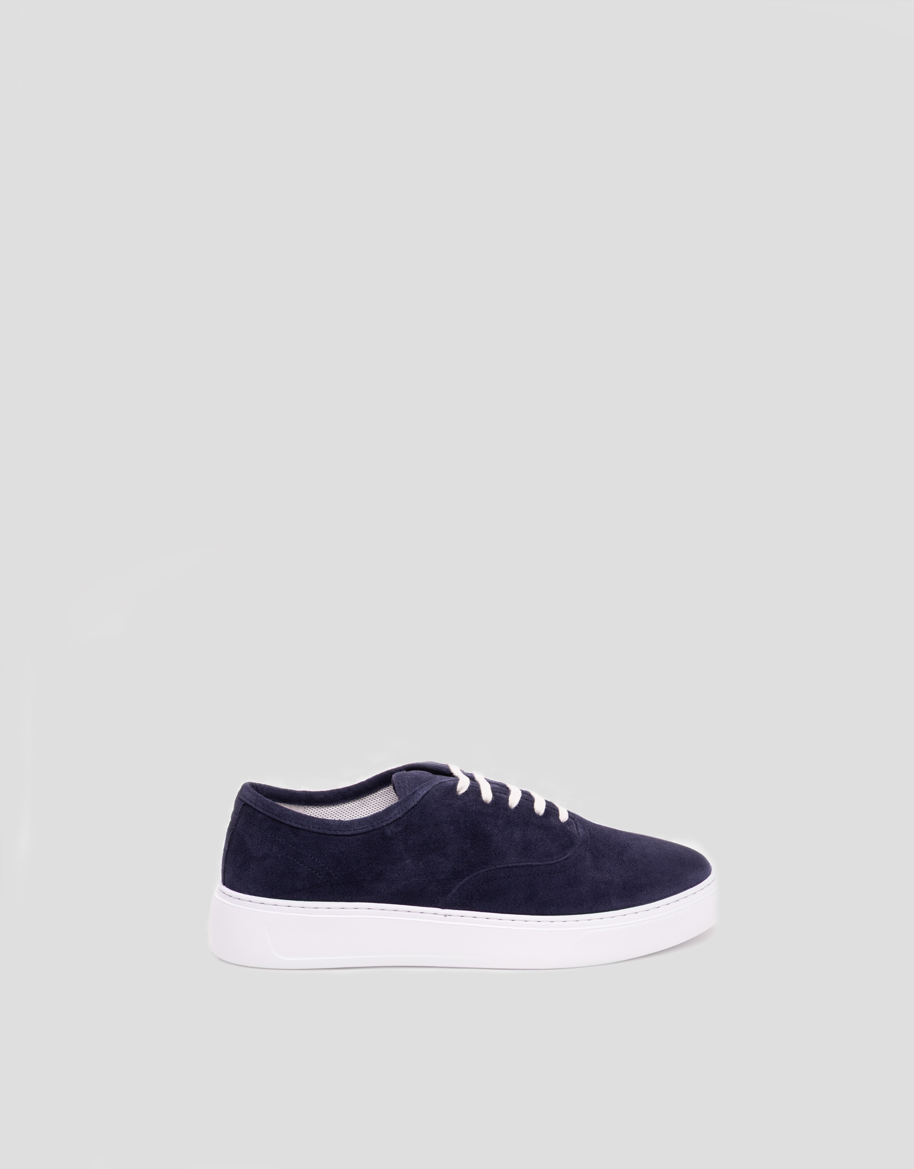 Navy blue split leather running shoes