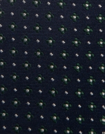 Navy blue silk tie with floral jacquard 