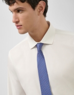 Blue and pink jacquard silk tie