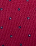 Fuchsia silk tie with floral jacquard 