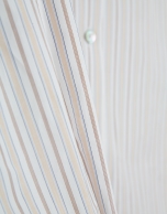 White cotton shirt with beige stripes