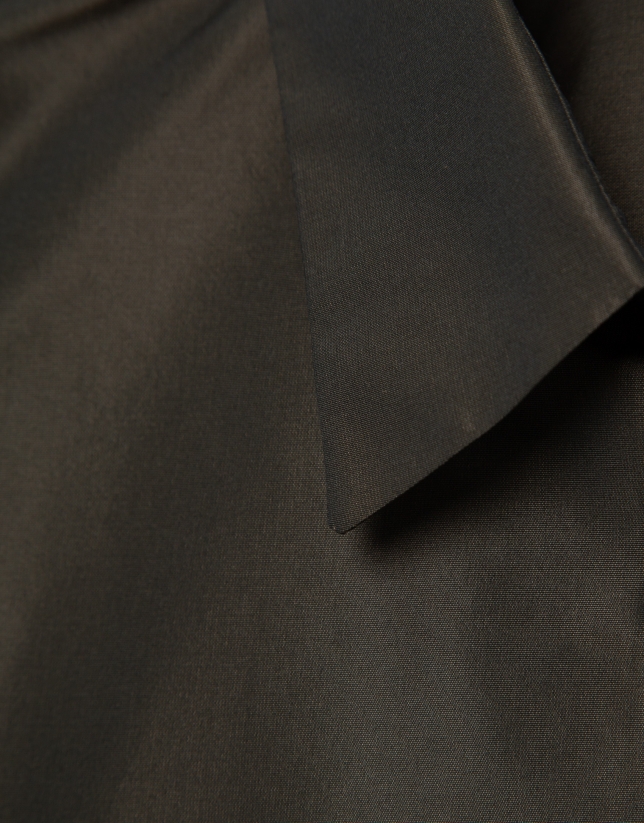 Brown taffeta shirt