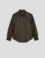 Brown taffeta shirt