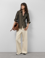Brown taffeta shirt