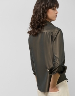 Brown taffeta shirt