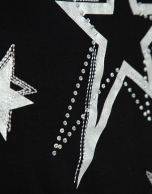 Black cotton tank top with stars 