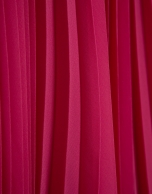 Fuchsia georgette crepe  midi dress with pleated skirt 
