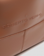 Tan leather Megan Midi shopping bag