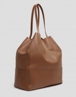 Tan leather Megan shopping bag