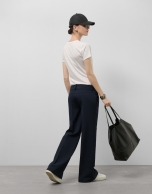 Black leather Megan shopping bag