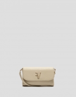 Rita beige leather clutch bag
