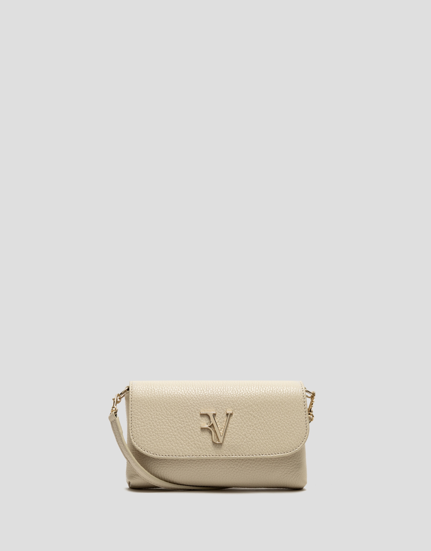 Rita beige leather clutch bag