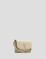 Rita beige leather clutch bag