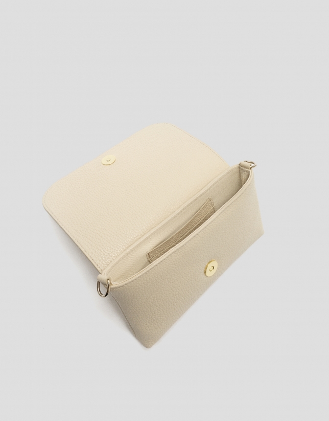 Rita beige leather clutch bag