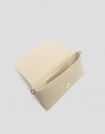 Rita beige leather clutch bag