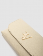 Rita beige leather clutch bag