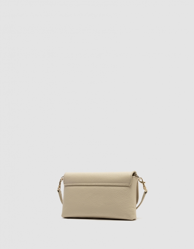 Rita beige leather clutch bag