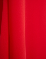 Vestido midi escote halter anudado en crepe georgette rojo