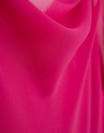 Raspberry crepe long halter dress