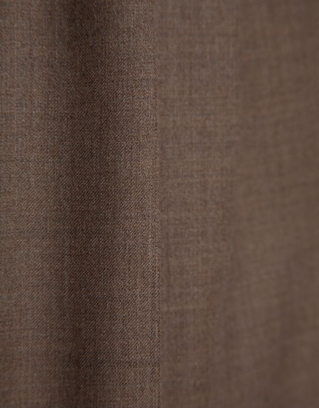 Cool wool tailored trousers in toasted brown
