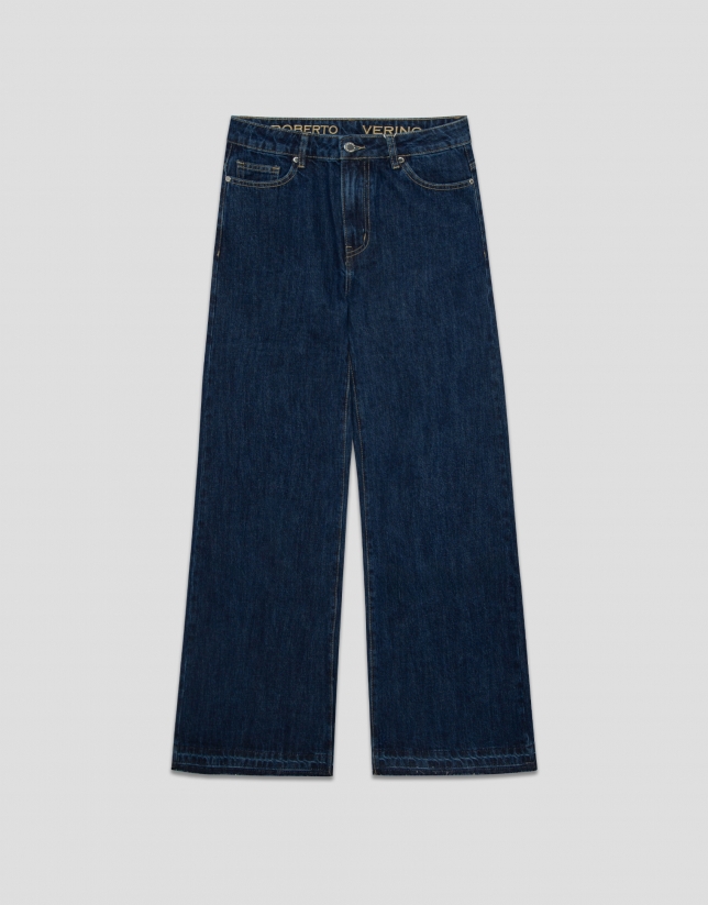 Pantalón ancho vaquero azul