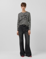 Wide-leg black jeans