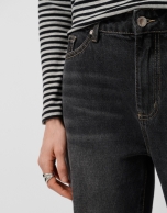Wide-leg black jeans