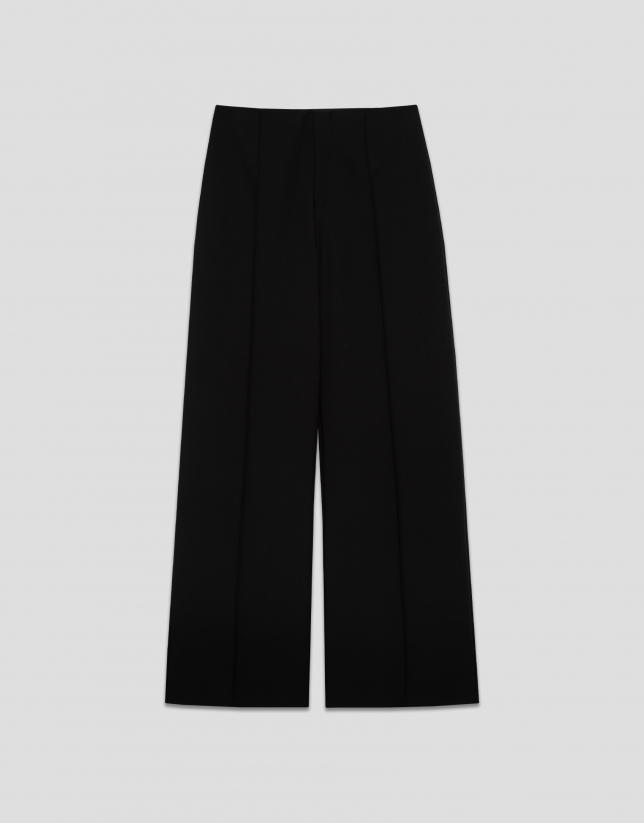 Pantalón recto talle alto negro